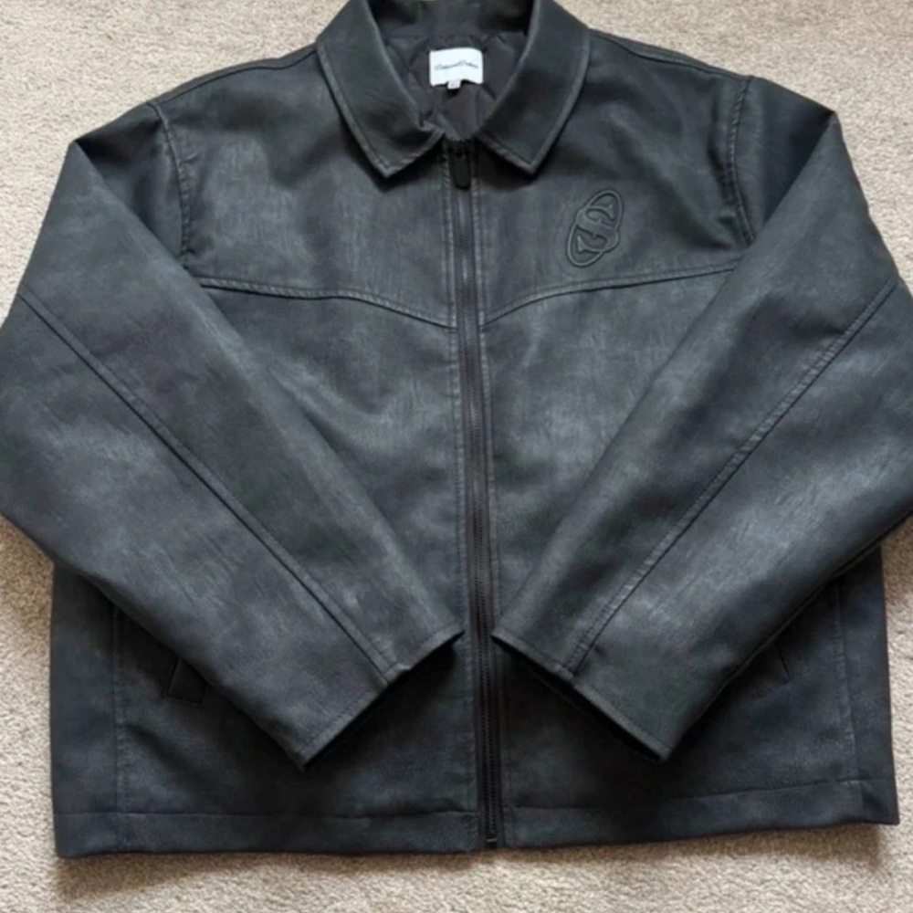 Elegant Black Faux Leather Jacket